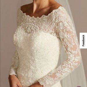 Wedding Dress! Off-The-Shoulder Lace A-Line by Oleg Cassini
